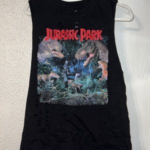 Jurassic park cut off distressed T